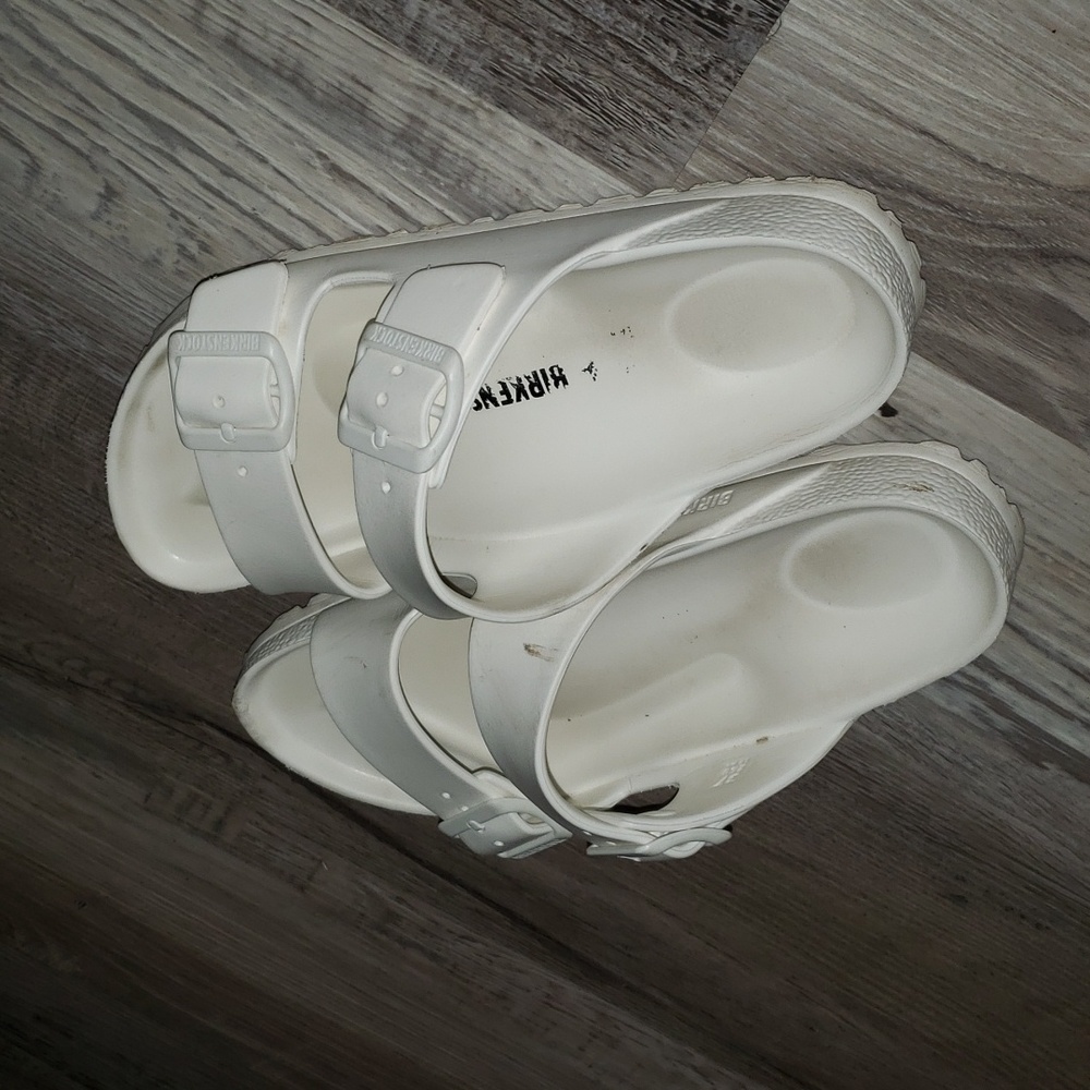 White rubber birkenstocks size 37